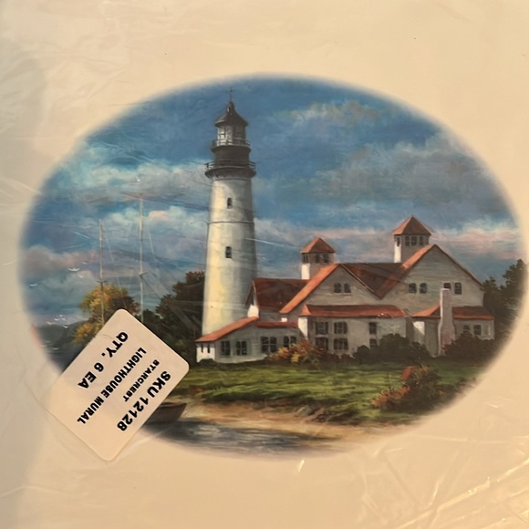 Set of Six Lighthouse Mural Placemats ⛵️⚓️⛴️ - Picture 3 of 3